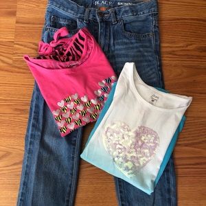 Size Skinny jeans and 2 tops